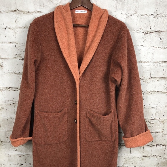 Bryn Walker Long Fleece Duster Cardigan Coat Small - Picture 3 of 8